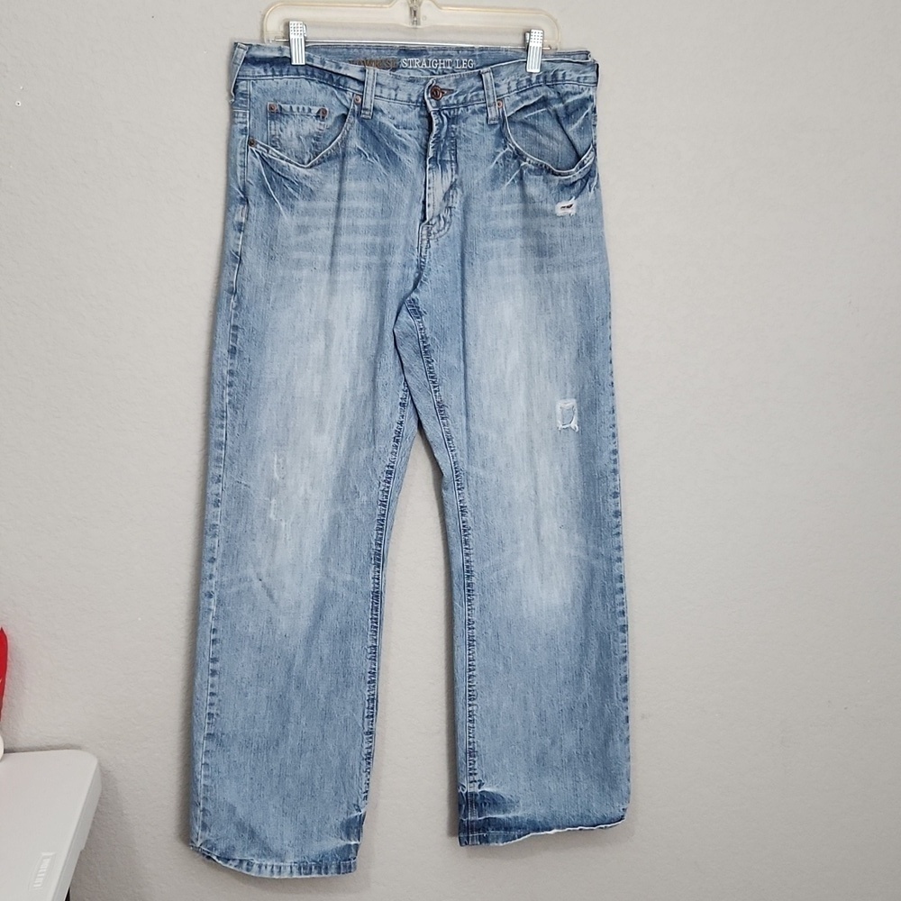 Urban Pipeline Jeans Men Size 34 Low Rise Straight Leg Distressed Spots